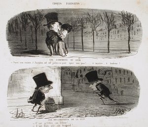 De genoegens van de avond - De ongemakken van de nacht door Honoré Daumier